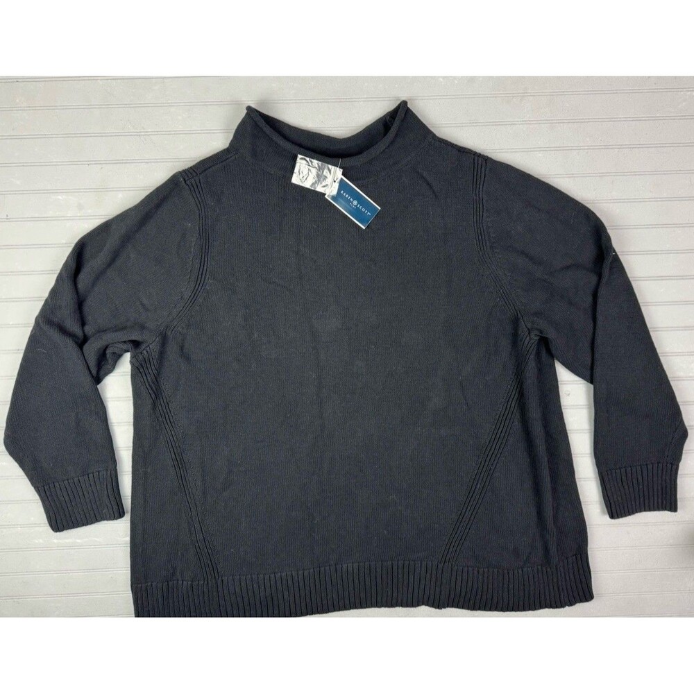 Karen Scott Size 3X Womens Sweater Black Pullover Long Sleeve